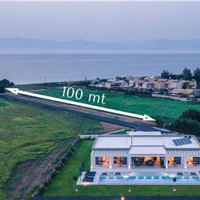 5 bedroom luxury seaside villa with indoor & outdoor pool, near Acharavi, sleeps 10